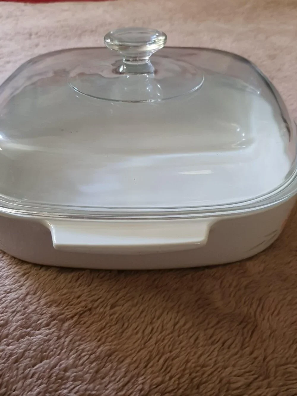 Vintage Corning Ware A-10-B Peach Floral 2.5 Liter Casserole Dish w/Lid